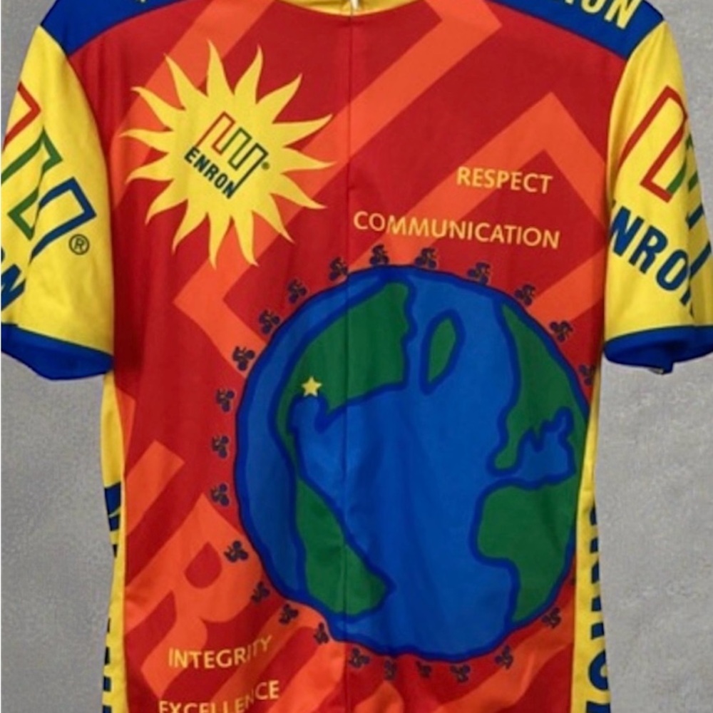 Vintage Enron Sugoi Cycling Jersey Rare Corporate Team Issue 1998-2001 medium